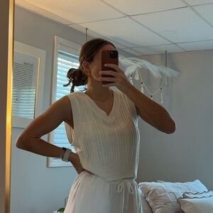 White Sleeveless Knit Top